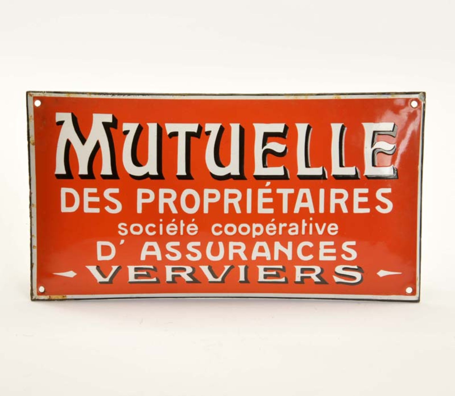 Enamel Sign "Mutuelle", min. paint d. on borders, min. arched, C 1-2