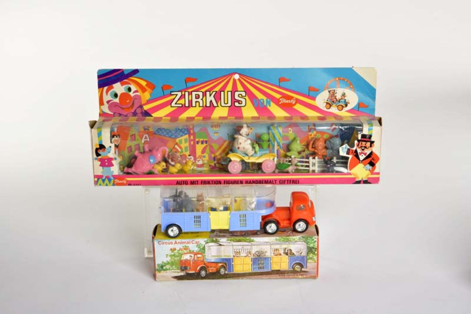 Plasty Circus Set + Circus Animal Car, plastic, min. dusty, C 1