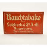 Tin Plate Sign Rauchtabak", paint d., C 2-