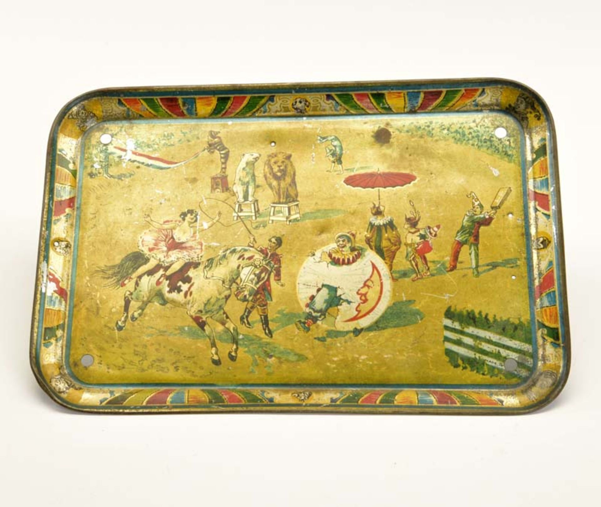 Tin-Tray with Circus Motives, min. paint d., C 2+