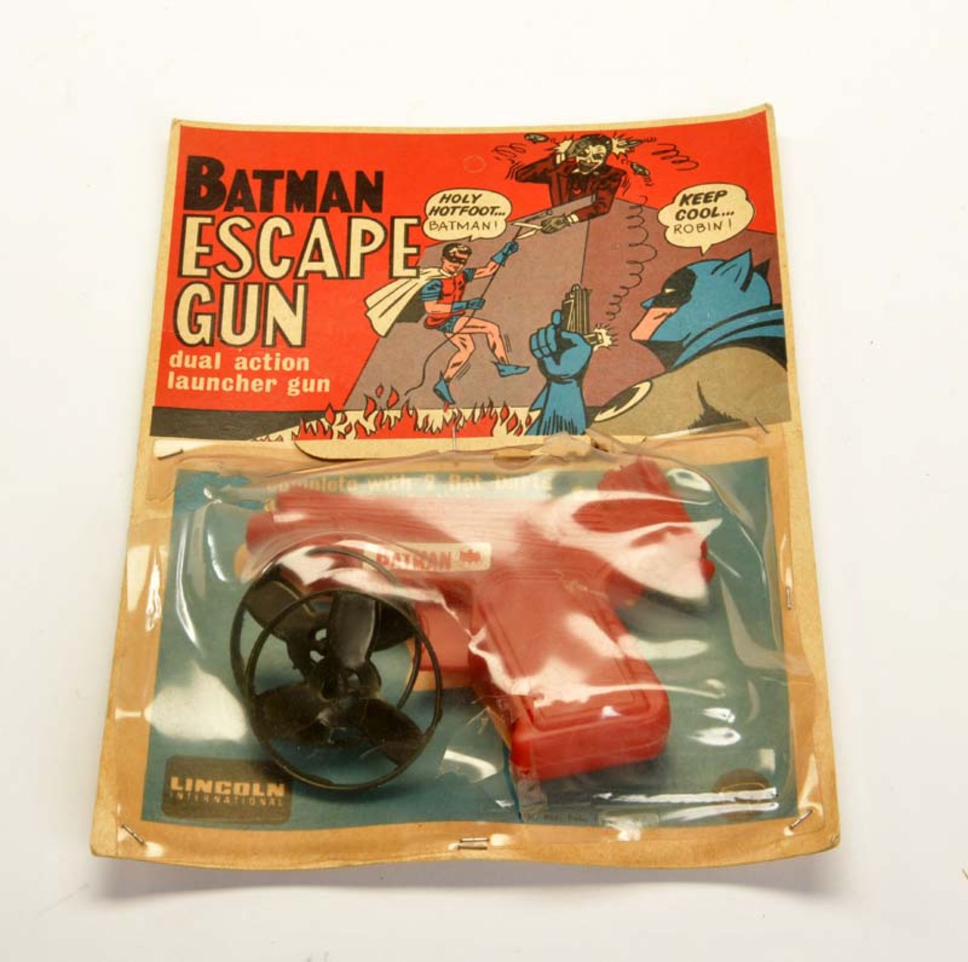 Lincoln, Batman Escape Gun from 1966, plastic, blister foil damaged, C 1