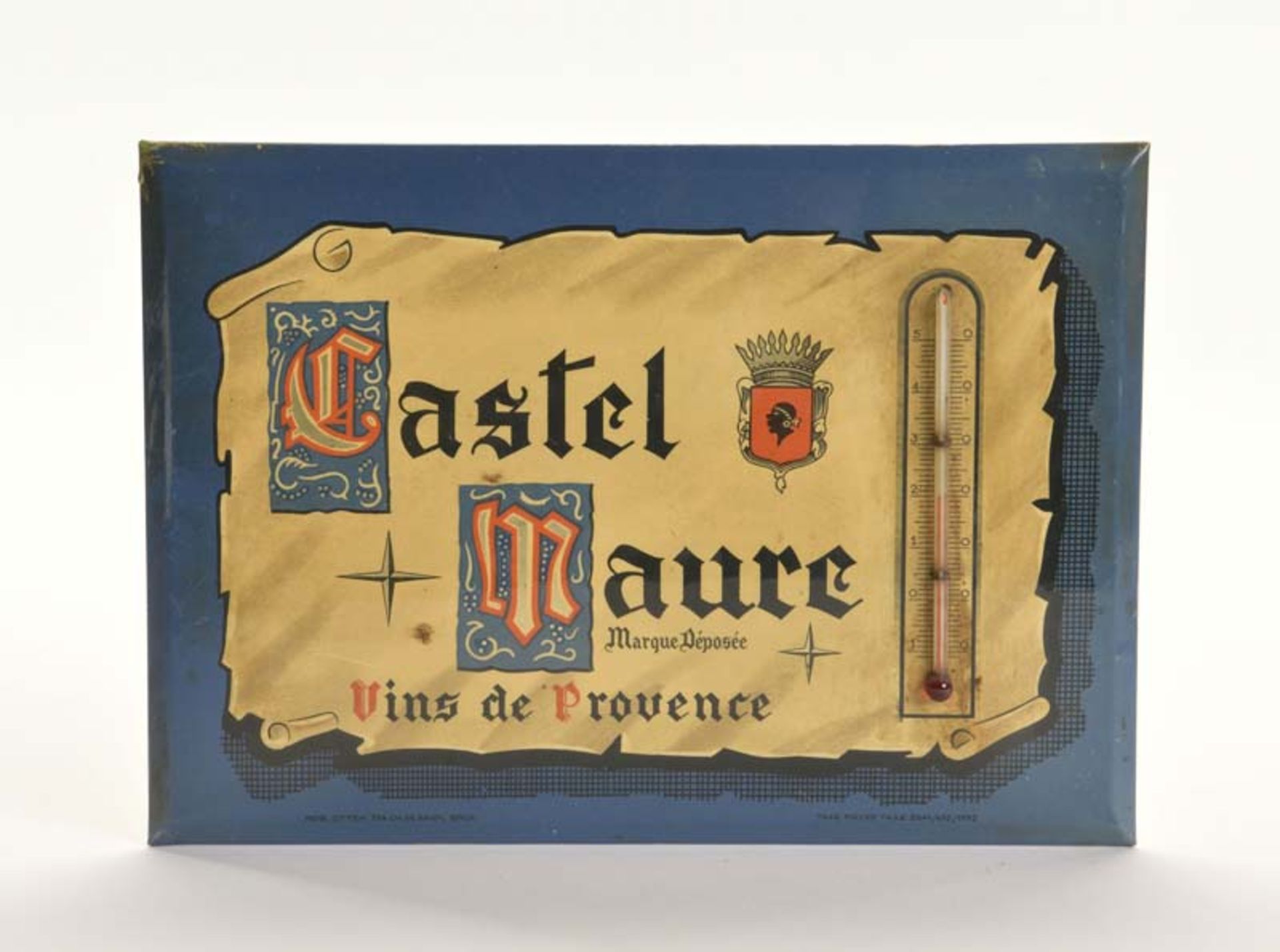 Thermometer "Castel Maure Vins de Provence", traces of age