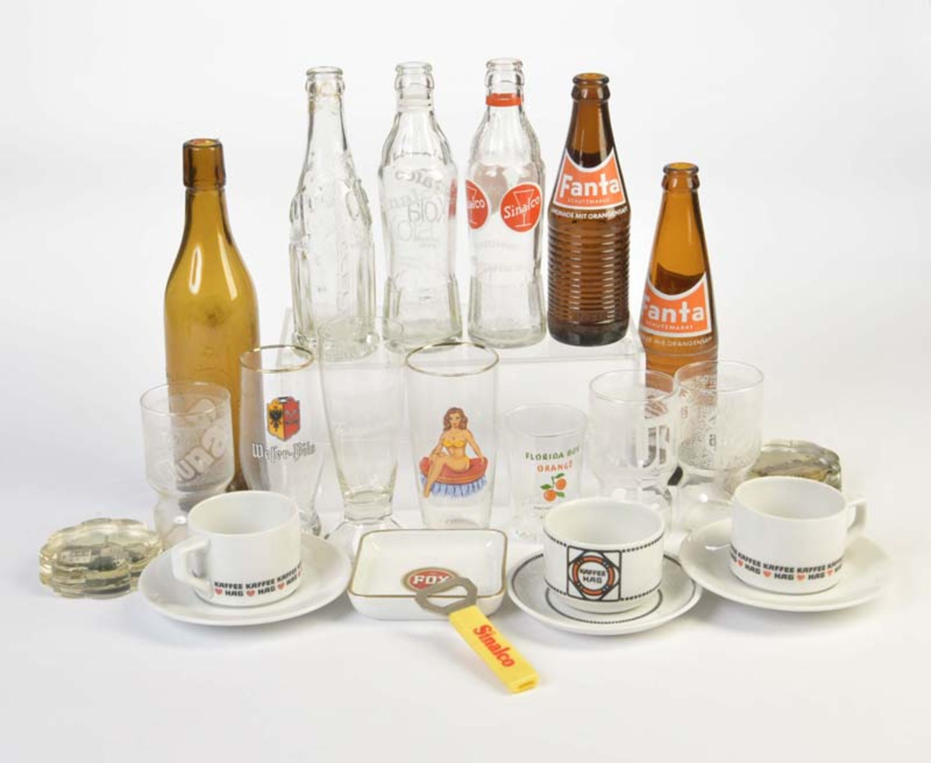 Large Bundle Glasses Sinalco, Fanta + Kaffee Haag, C 1-2, no shipping