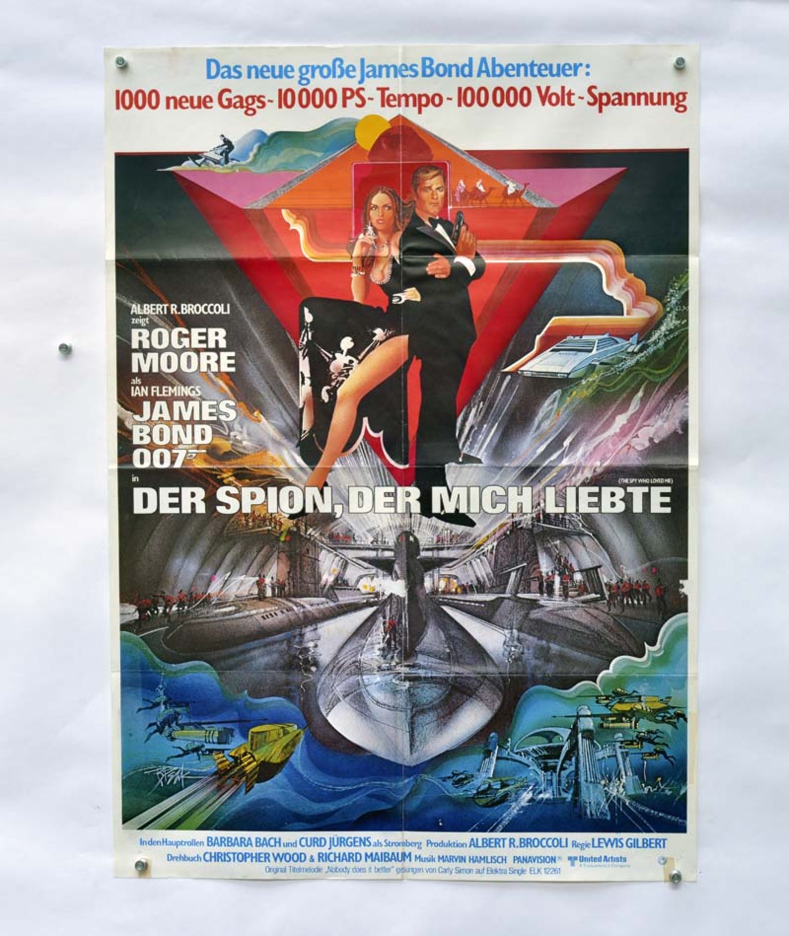 Filmplakat "Der Spion der mich liebte", 60x84 cm, Knickfalten, Tesafilmreste, sonst guter