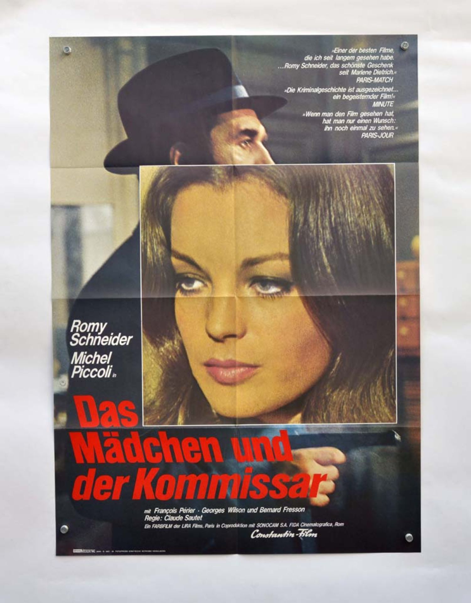Filmplakat "Das Mädchen und der Kommissar", 60x84 cm, Knickfalten, sonst sehr guter Zustand