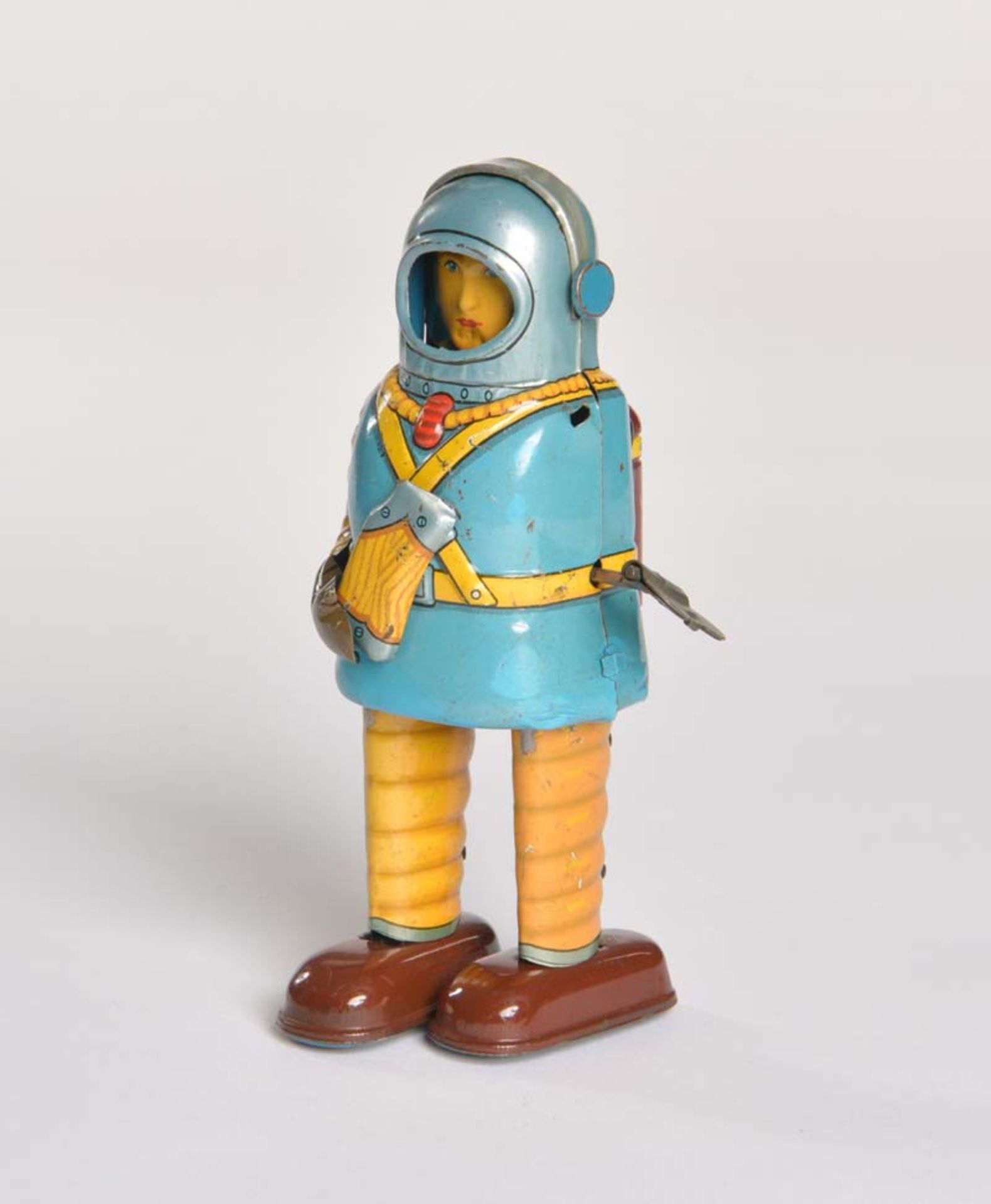 Haji, Space Trooper Robot, Japan, 16,5 cm, Blech, UW ok, LM, 1 Arm fehlt, min. farblich - Bild 2 aus 4