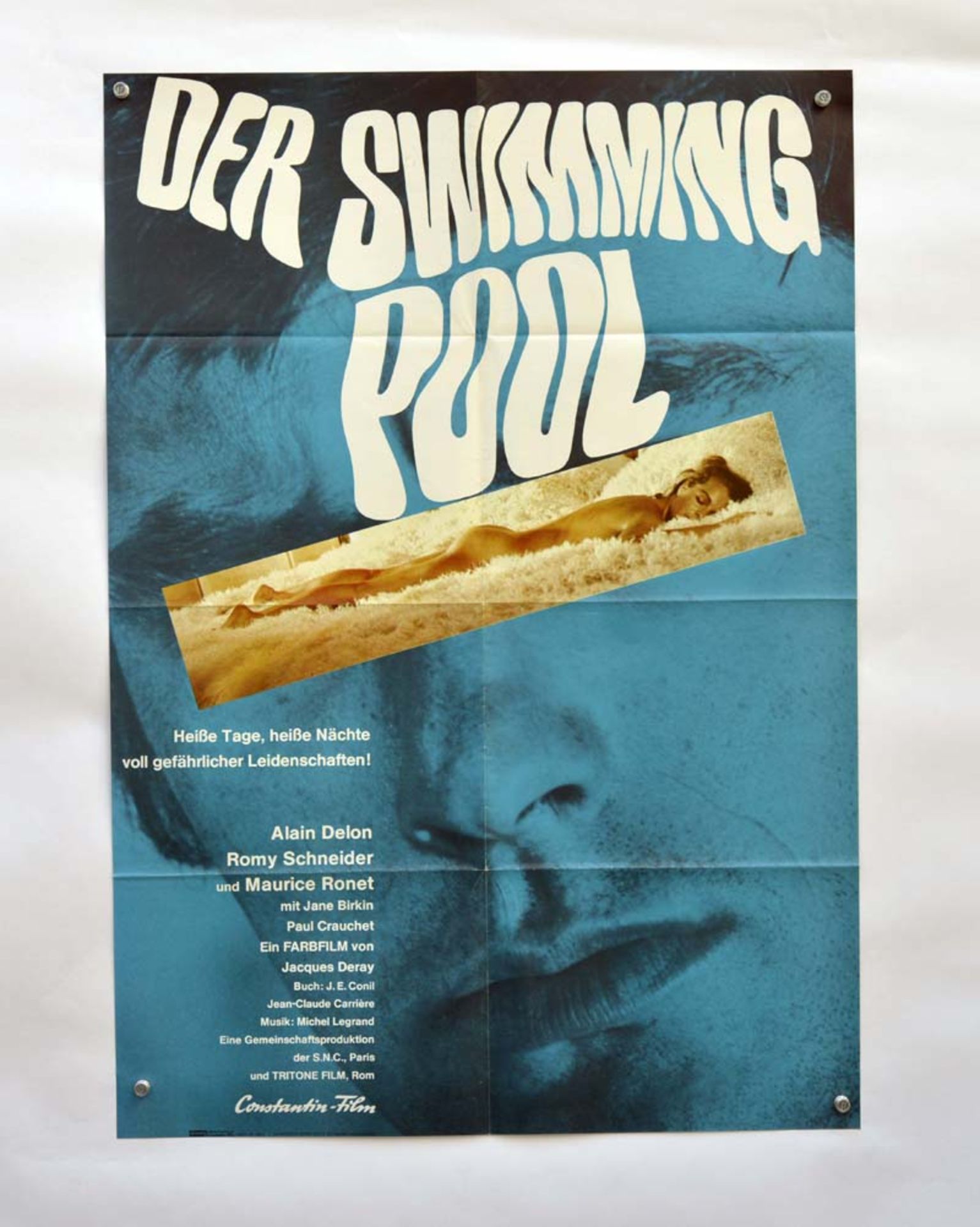 Filmplakat "Der Swimmingpool" Romy Schneider-Alain Delon, 60x84 cm, Knickfalten, sonst sehr guter