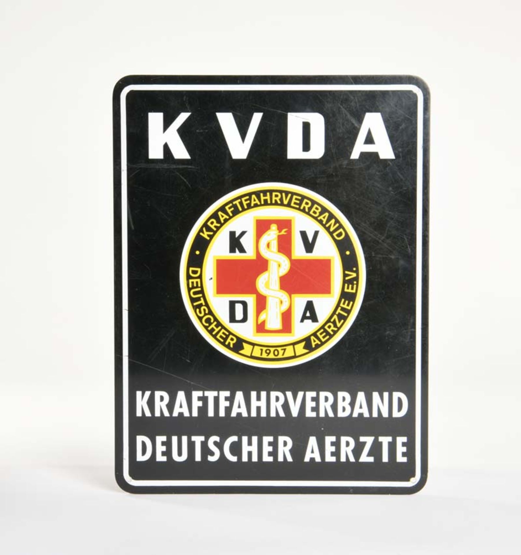 Blechschild "KVDA Kraftfahrverband deutscher Ärzte", 30x40 cm, Z 2+