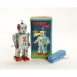 SNK, Flashy Jim R 7 Robot, Japan, 19,5 cm, Blech, Bat. Antrieb ok, min. LM, Okt Z 1-, Z 2+