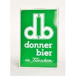 Emailleschild "Donner Bier", Germany, 31x48 cm, abgekantet, sehr guter Zustand
