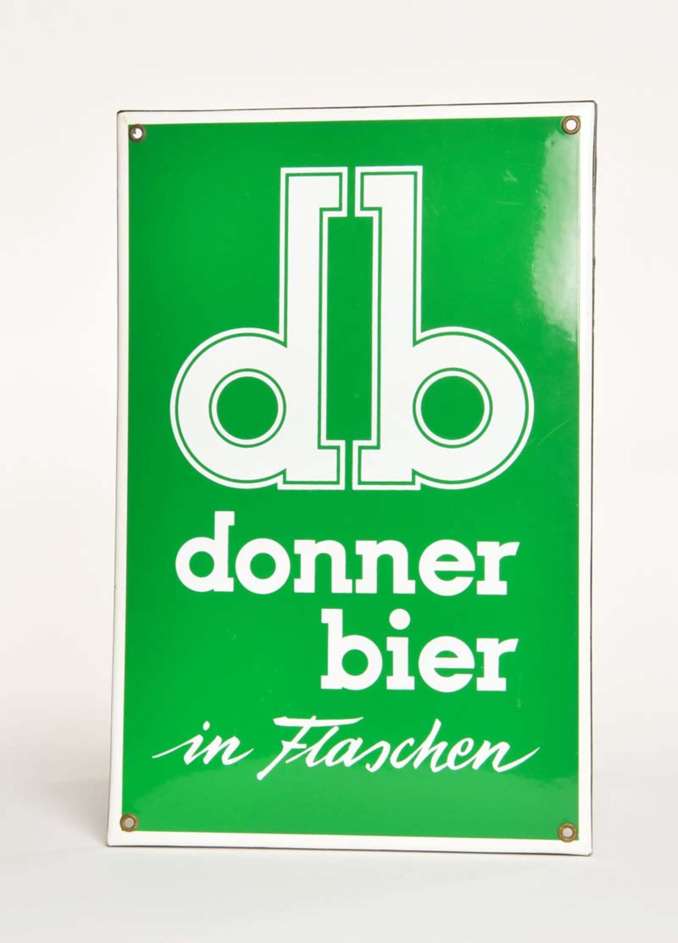 Emailleschild "Donner Bier", Germany, 31x48 cm, abgekantet, sehr guter Zustand