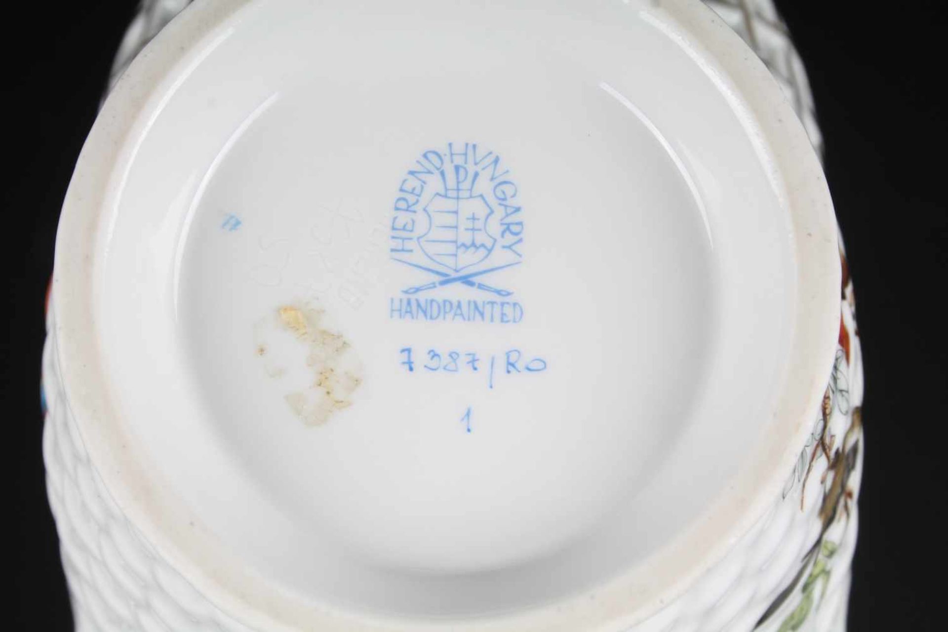 Herend Rothschild Schale bowl,Porzellan, Ungarn 20. Jahrhundert, Dekor Rothschild, Durchbrucharbeit, - Bild 5 aus 5