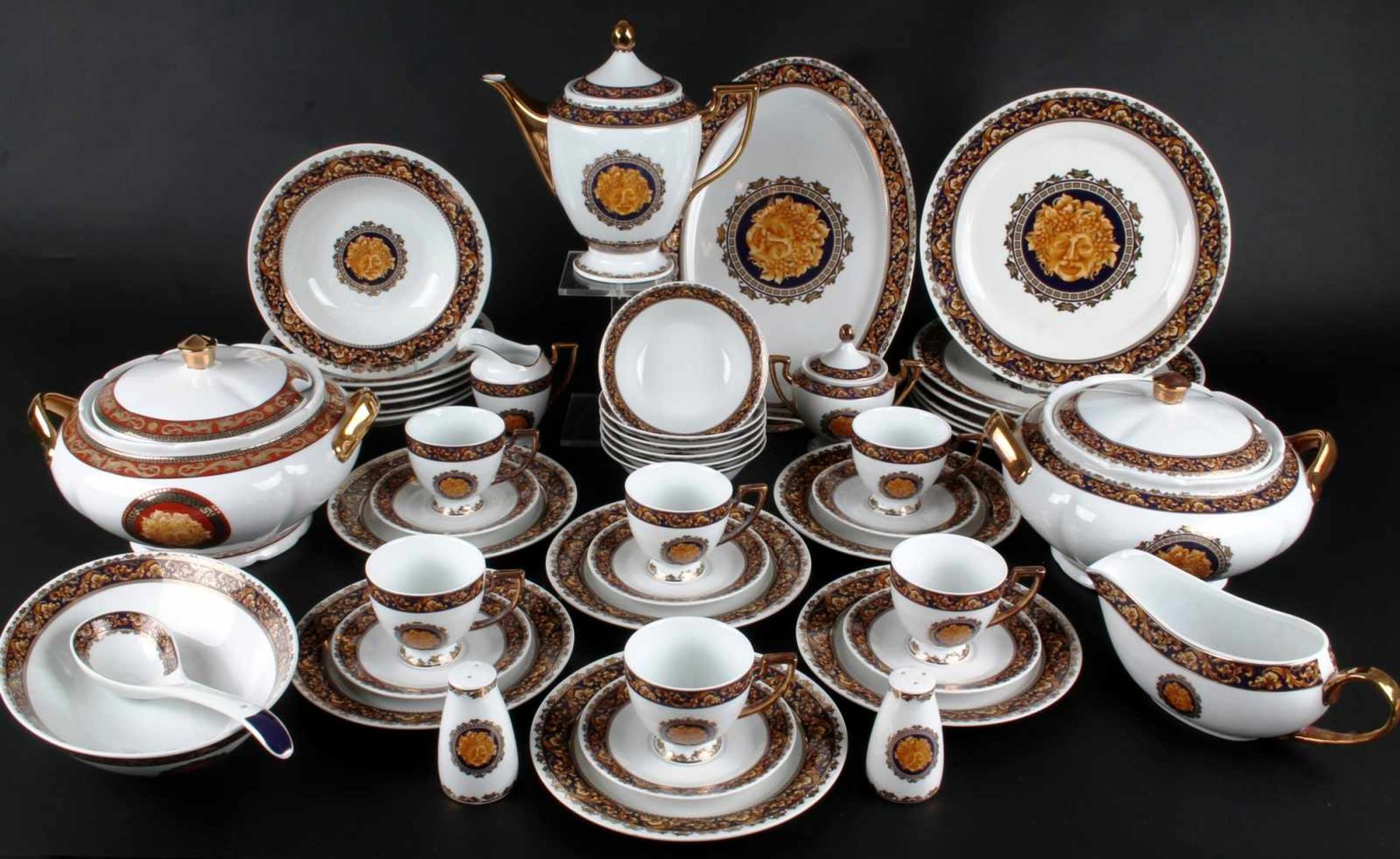 Limoges Versace - umfangreiches Kaffee- und Speiseservice, coffee and dining set,47-teiliges