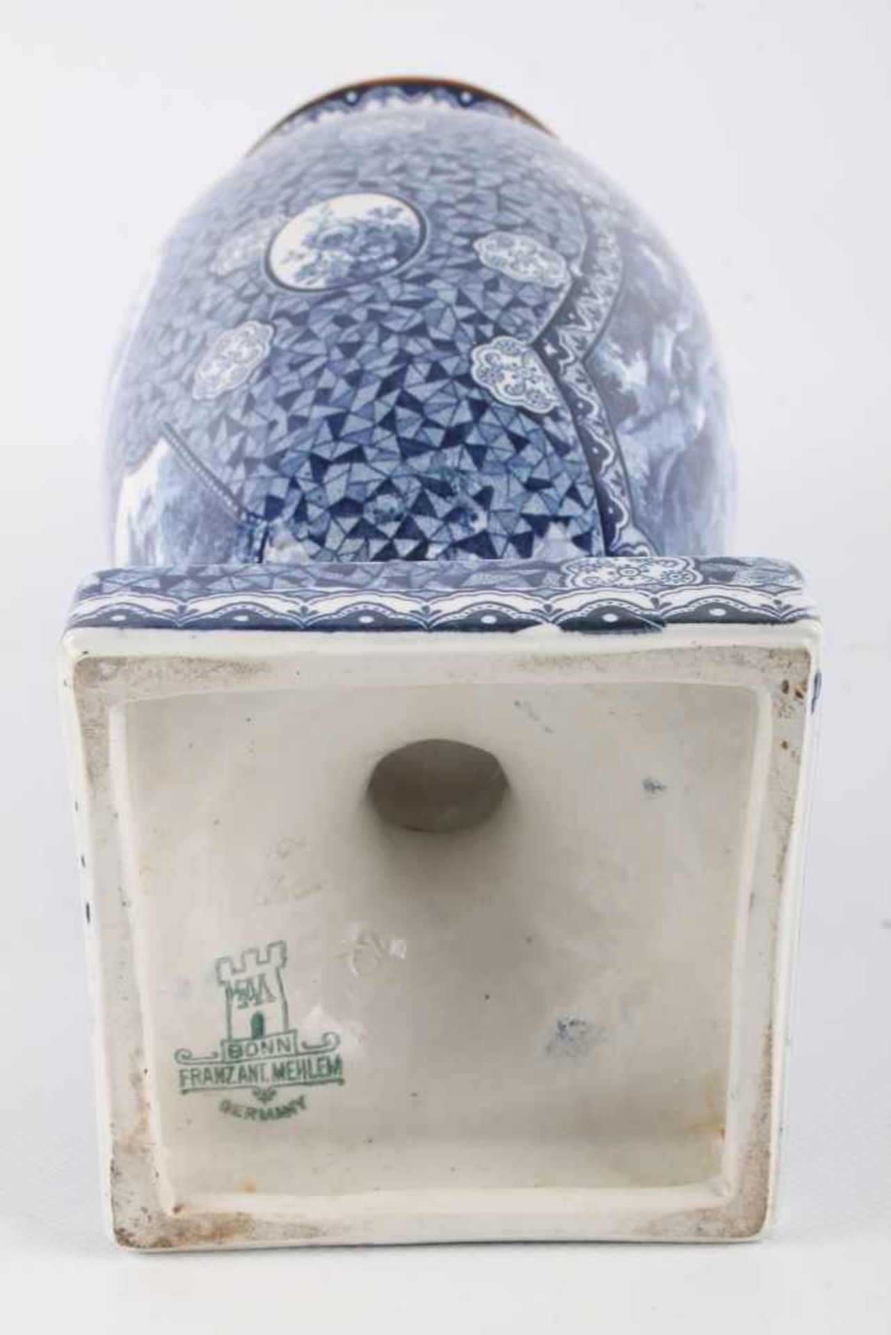 Franz Anton Mehlem Flamand Vase,Bonn um 1920, Villeroy & Boch Keramik, Flamand Dekor, am Boden mit - Bild 5 aus 6