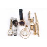 Konvolut Armbanduhren und Taschenuhr, 8 Teile, 8-piece wrist- & pocketwatches,