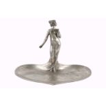 Jugendstil Vide-Pouche mit junger Dame, art nouveau vide-pouche with young lady,