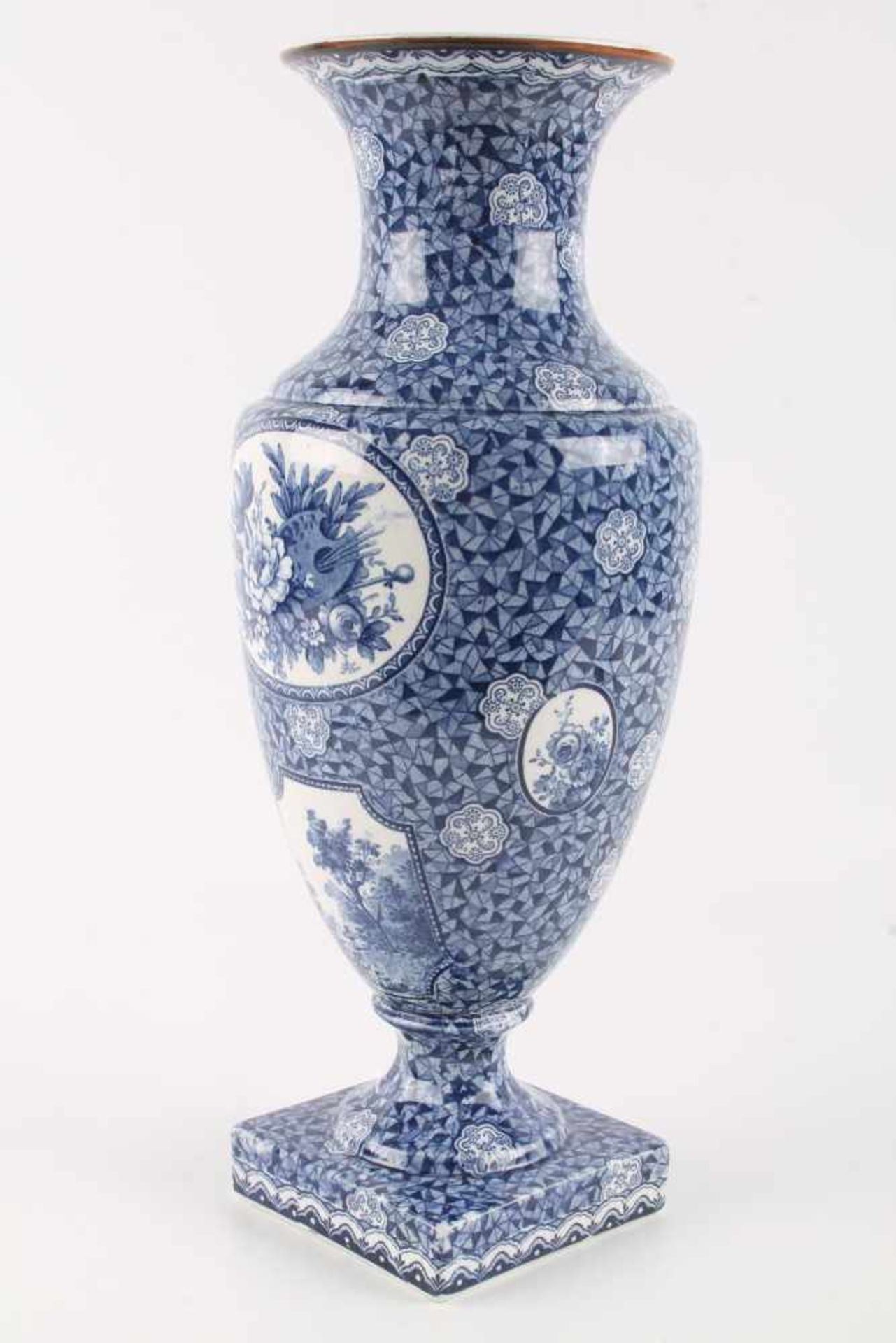 Franz Anton Mehlem Flamand Vase,Bonn um 1920, Villeroy & Boch Keramik, Flamand Dekor, am Boden mit - Bild 2 aus 6