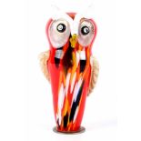 Große Glaseule, large glass owl,Kristallglas, wohl Italien, H 26 cm x B 12,5 cm, Crystal glass,