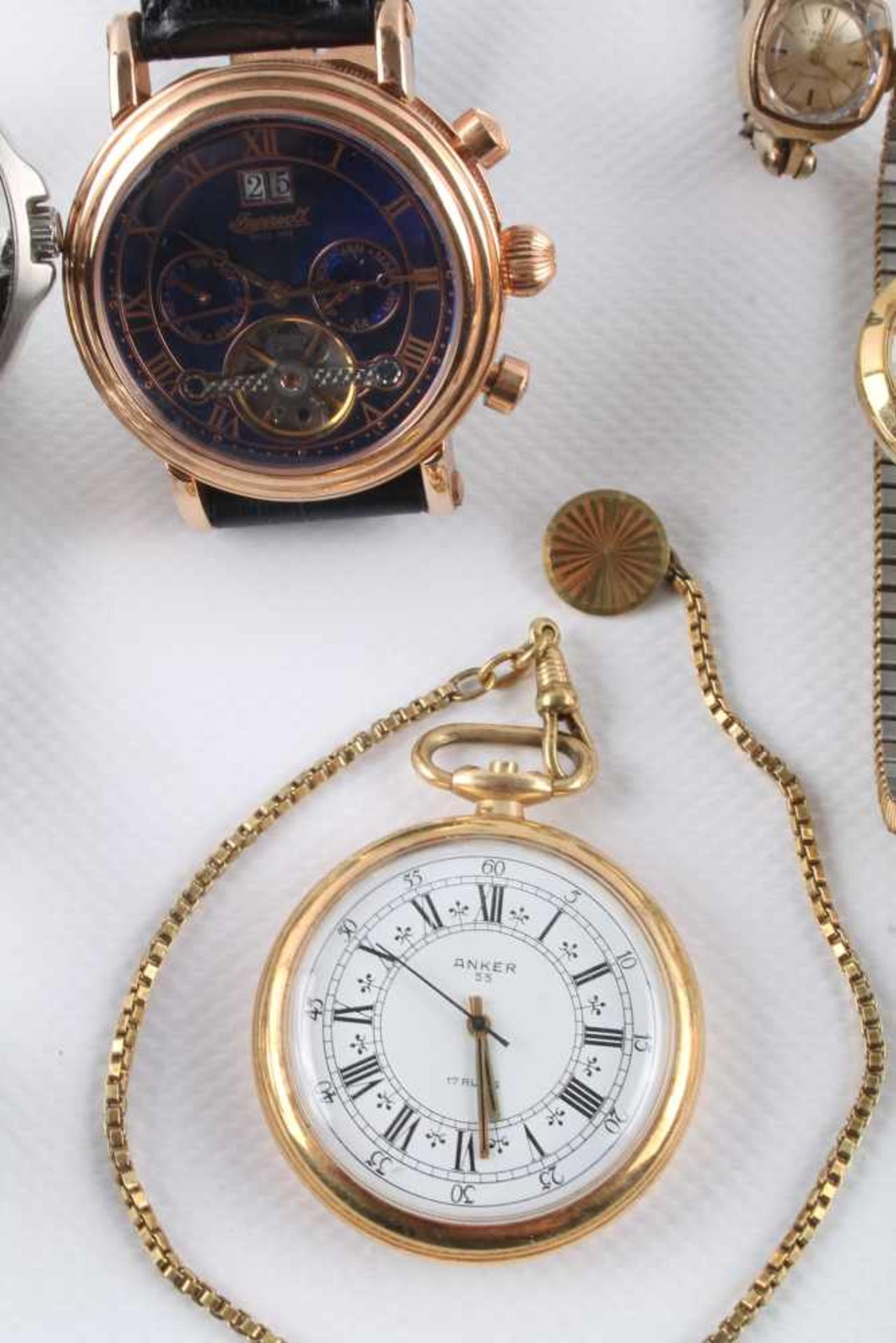 Konvolut Armbanduhren und Taschenuhr, 8 Teile, 8-piece wrist- & pocketwatches, - Image 3 of 4