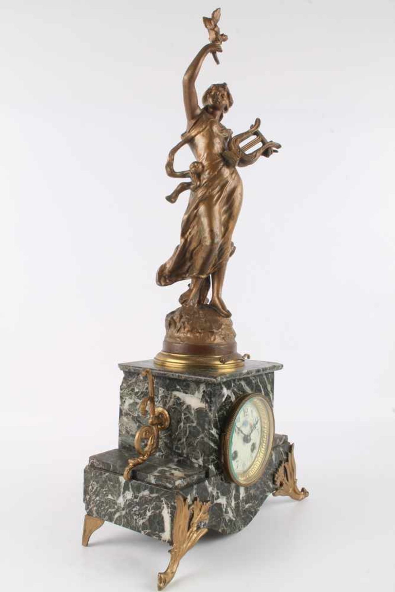 Figuren-Kaminuhr, Frankreich um 1900, figural mantel clock french, - Image 4 of 5