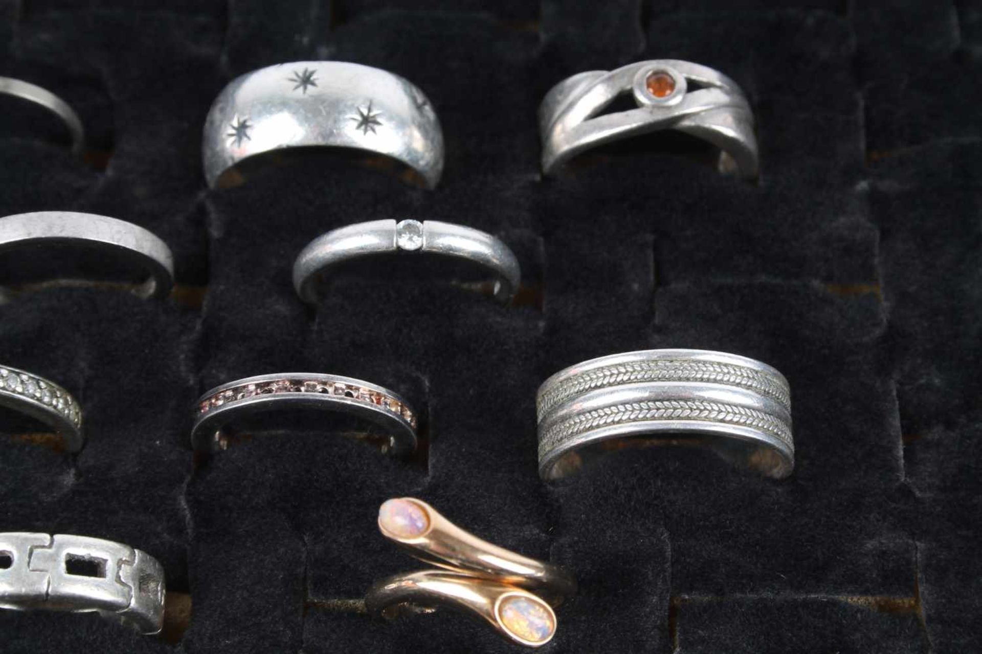 22 Silberringe, silver rings, - Bild 4 aus 5