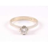 Solitär 750 Goldring mit Brillant 0,40ct, Solitaire 750 gold ring with diamond 0.40ct,