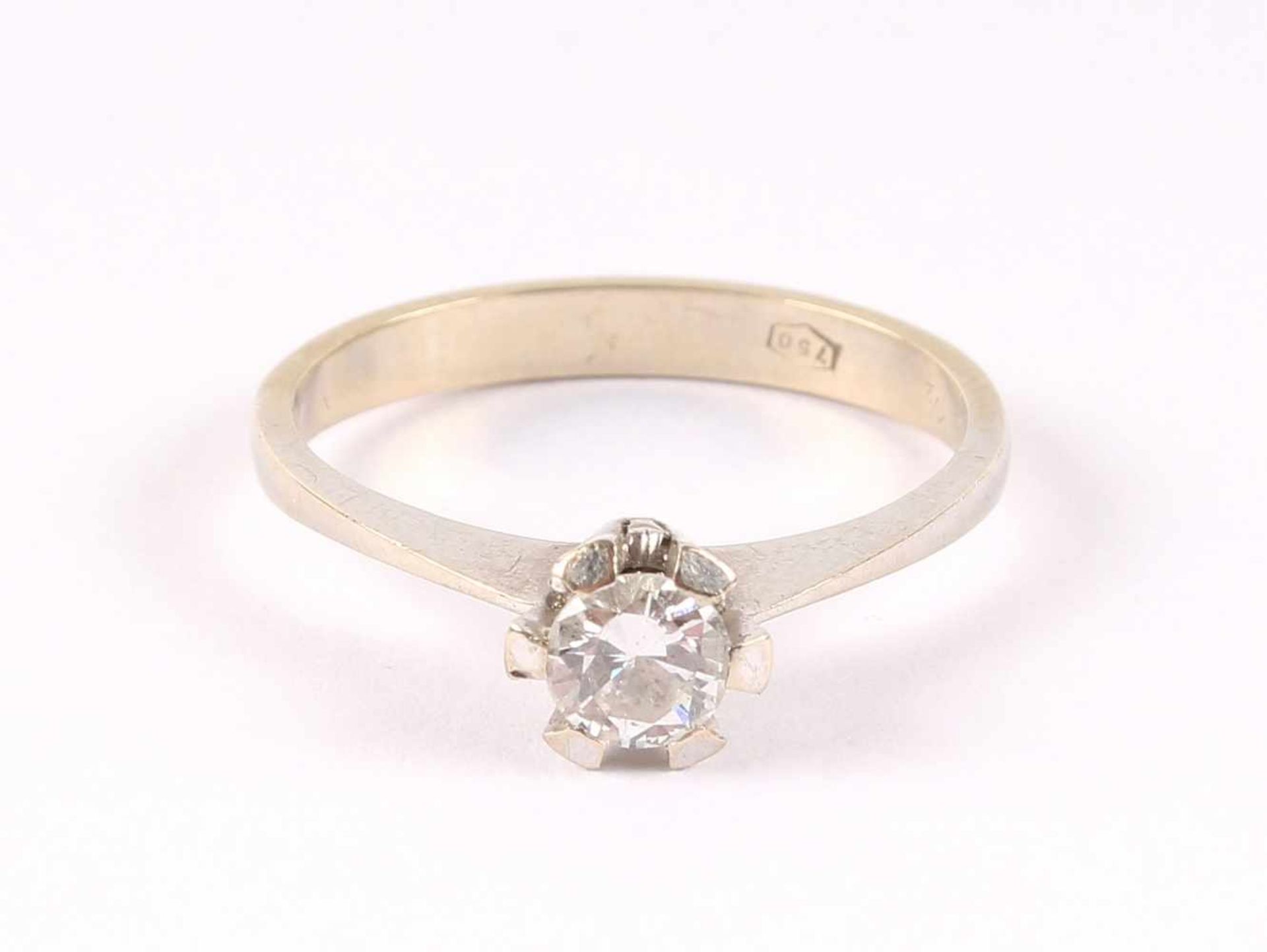 Solitär 750 Goldring mit Brillant 0,40ct, Solitaire 750 gold ring with diamond 0.40ct,