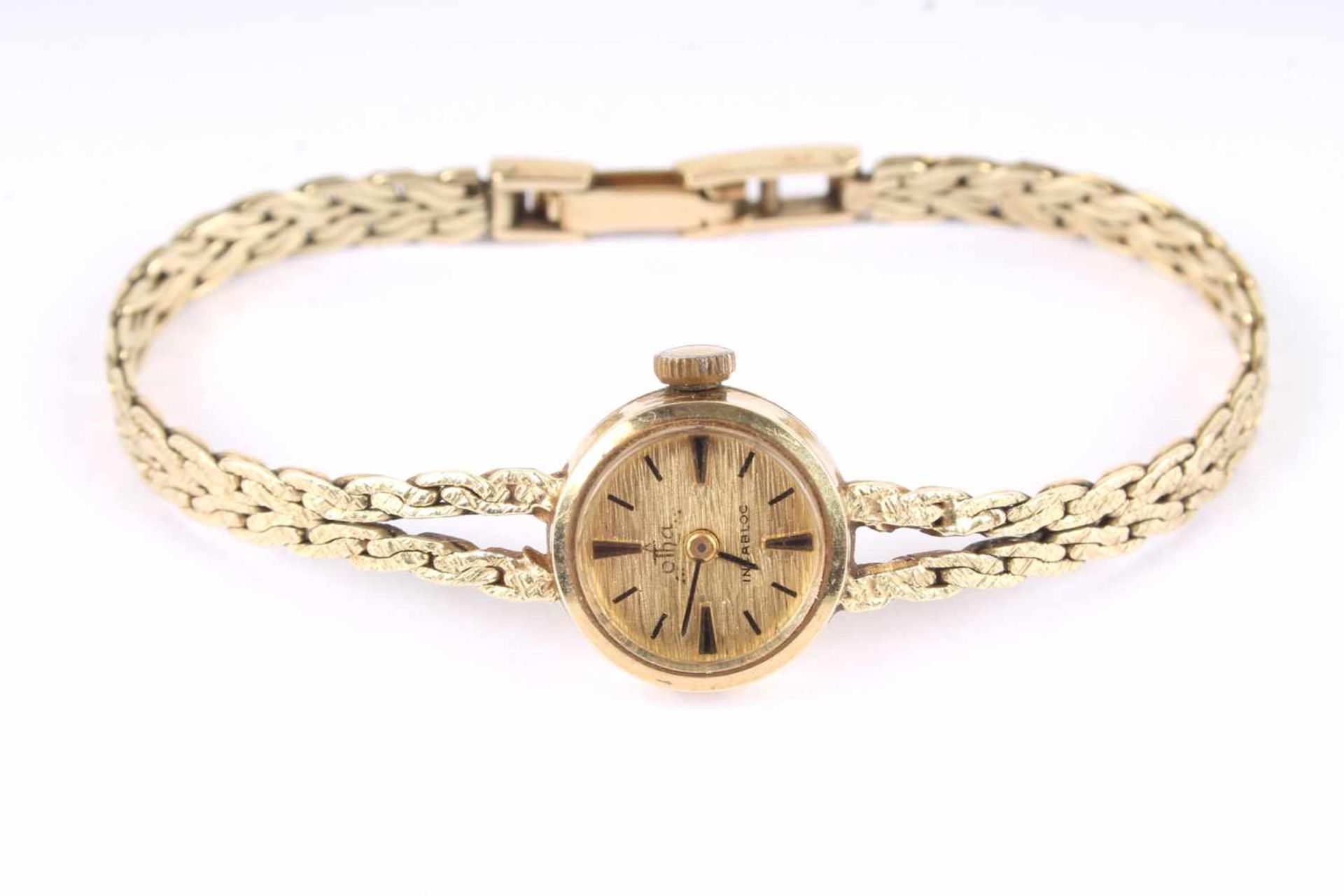 585 Gold Damenuhr mit Goldarmband, Firma Otha, 14C gold ladies watch with gold bracelet,
