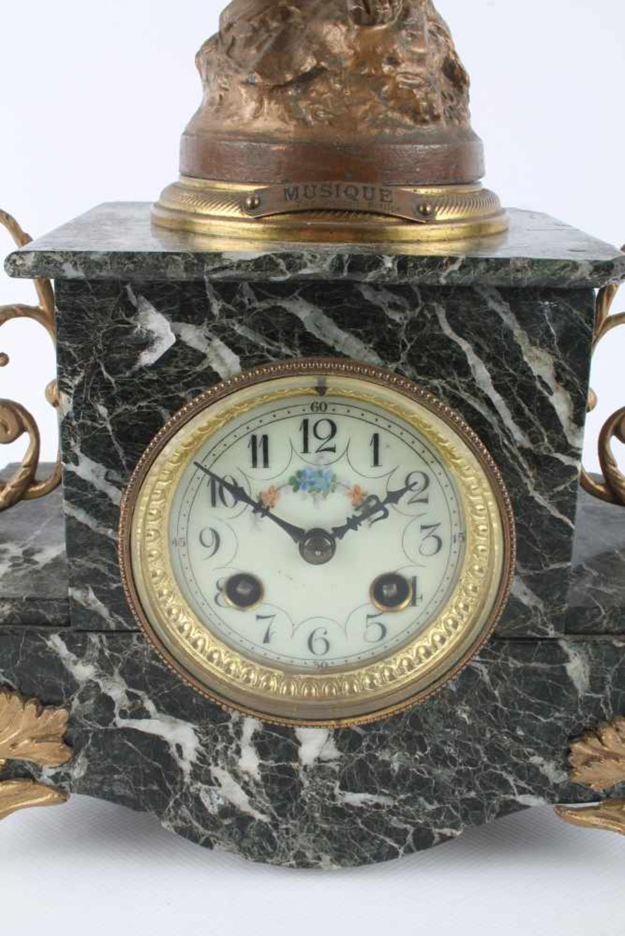 Figuren-Kaminuhr, Frankreich um 1900, figural mantel clock french, - Image 3 of 5