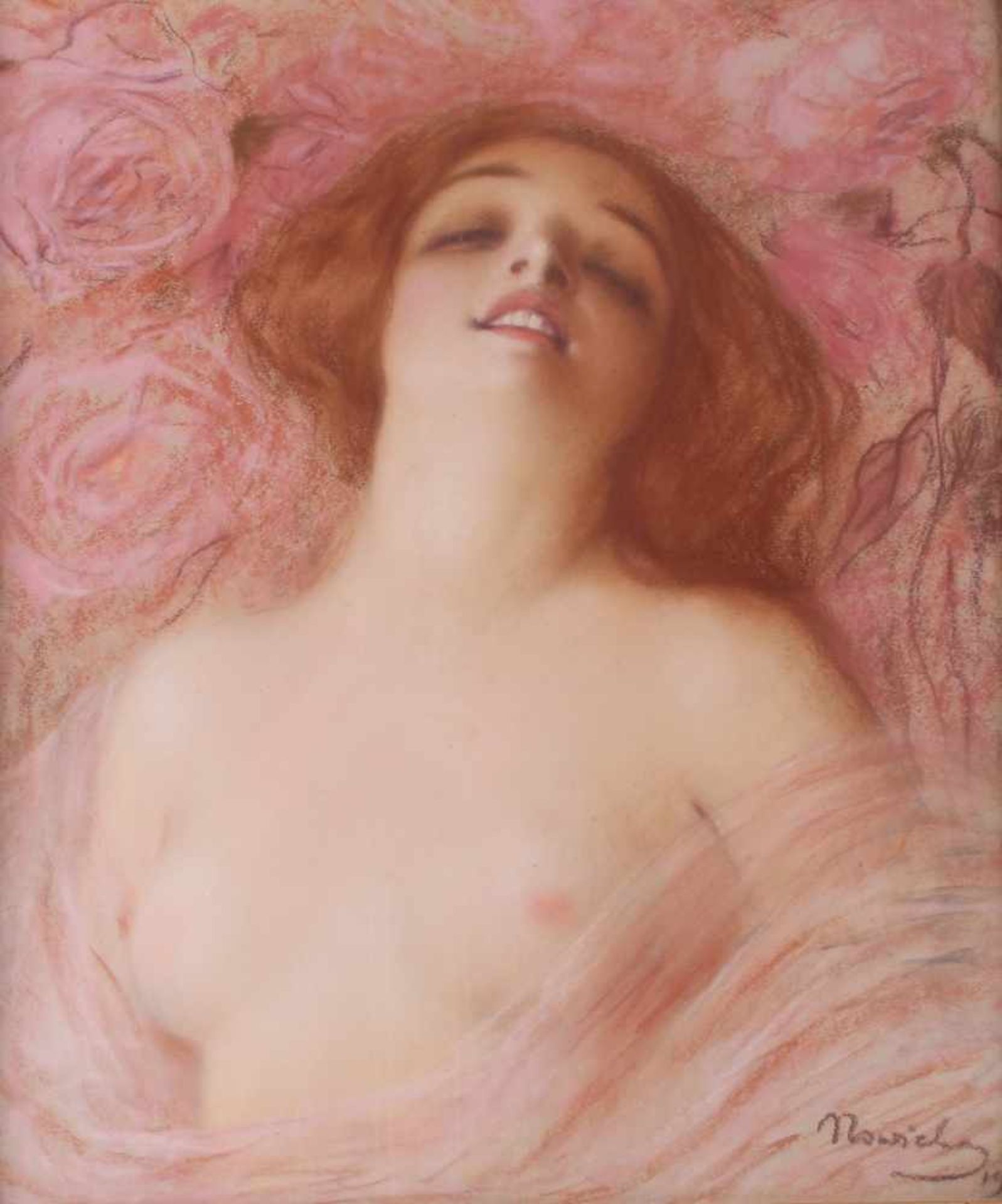 Jugendstil Frauenakt 1929, signiert, art nouveau female nude 1929, signed, - Image 2 of 4
