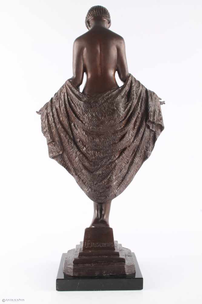 Bronze Tänzerin nach Joseph Emmanuel Cormier Descamps (1869-1950) im Art Deco Stil, - Image 4 of 5