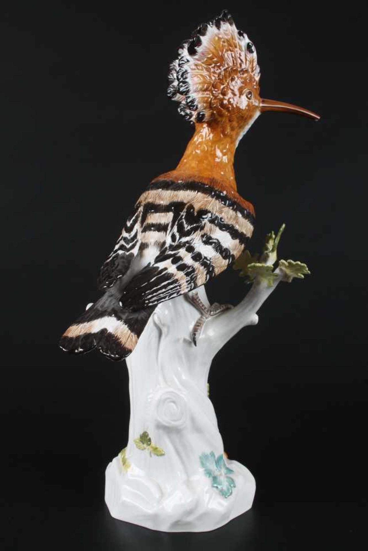 Meissen Wiedehopf Vogelfigur, bird figure hoopoe,Porzellan Vogelfigur, H 33 cm x B 17 cm x T 17 - Bild 3 aus 5