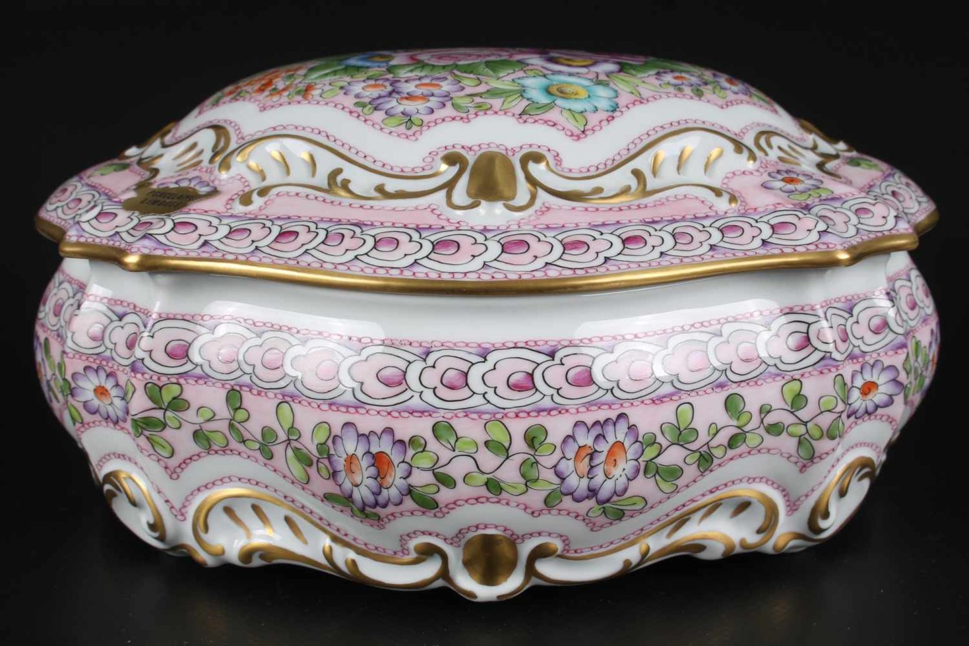 2 Bonbonieren / Deckeldosen - Limoges und Potschappel Dresden, lidded cans,Porzellan, Limoges - Image 2 of 7