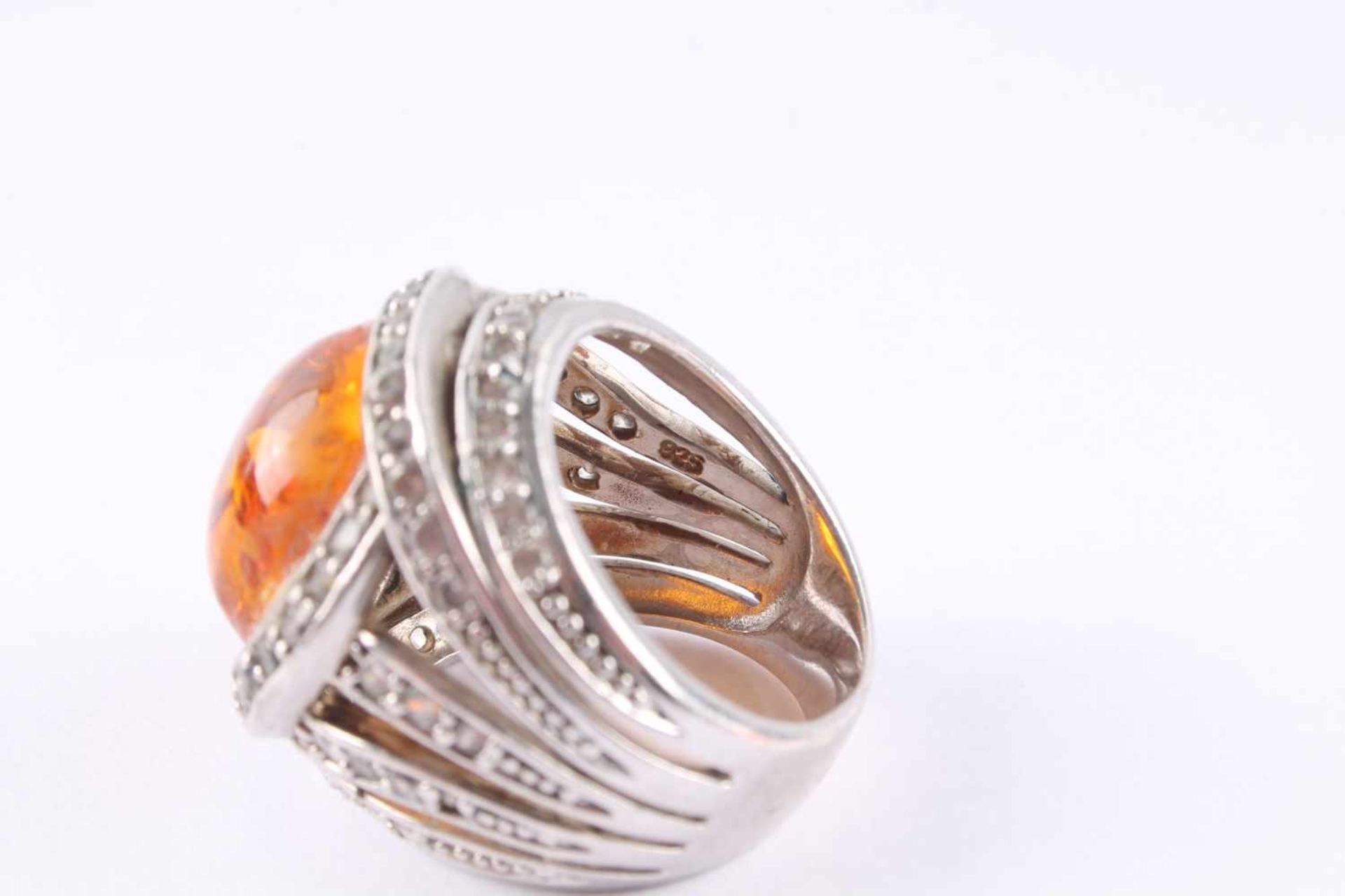 Großer Bernstein Damenring 925 Silber, butterscotch ladies ring in 925 sterling silver, - Bild 5 aus 5