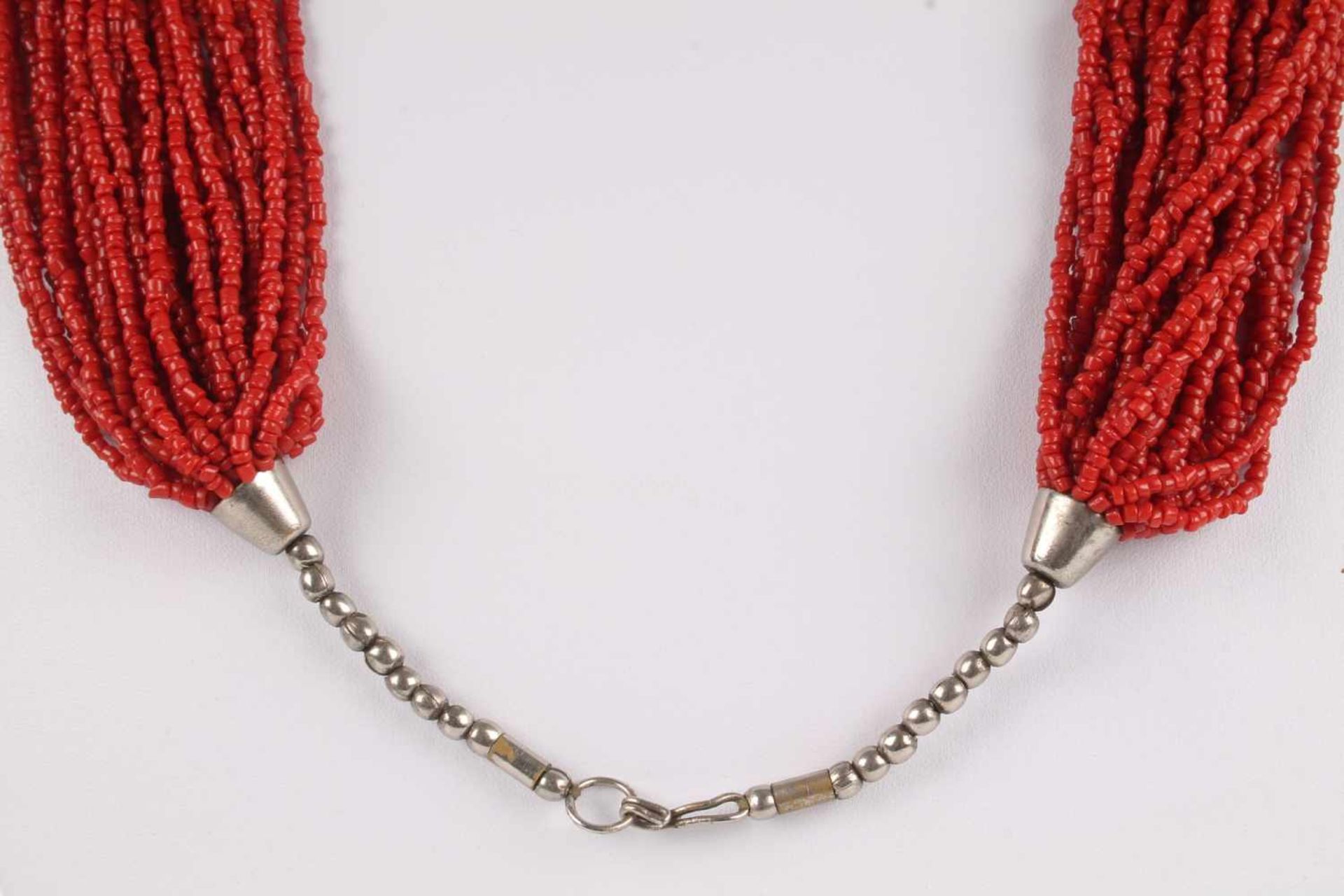 Mehrreihige Korallenkette, coral necklace, - Bild 3 aus 3