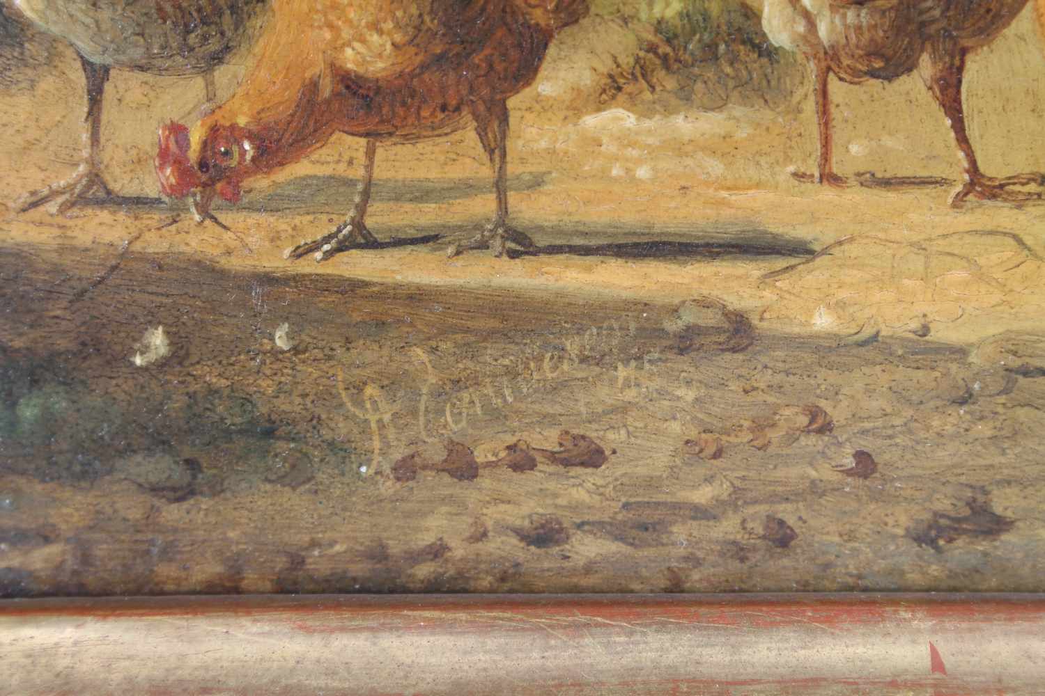 Albertus Verhoesen (1806-1881) Federvieh - Hahn mit Hühnern und Pute, rooster with chickens and - Image 3 of 4