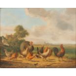 Albertus Verhoesen (1806-1881) Federvieh - Hahn mit Hühnern und Pute, rooster with chickens and