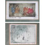 Martin Lersch (*1954) - 2 Radierungen mit Personen von 1975/76, 2 etchings with people,