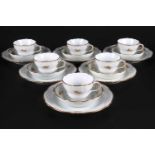 Meissen - 6 Kaffeegedecke, 6 coffee cups with dessert plates,blaue Schwertermarke, 2.Wahl, Form