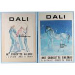 2 Ausstellungsplakate Salvador Dali Art Crosette Galerie Cannes 1981, 2 exhibition placards,