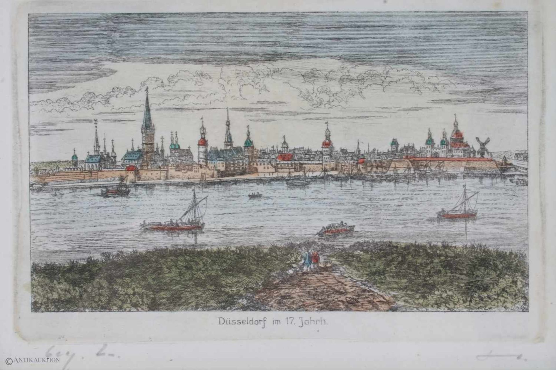 2 Düsseldorfer Radierungen, 18./19. Jahrhundert, 2 etchings from Düsseldorf, 18./19. century, - Bild 2 aus 4