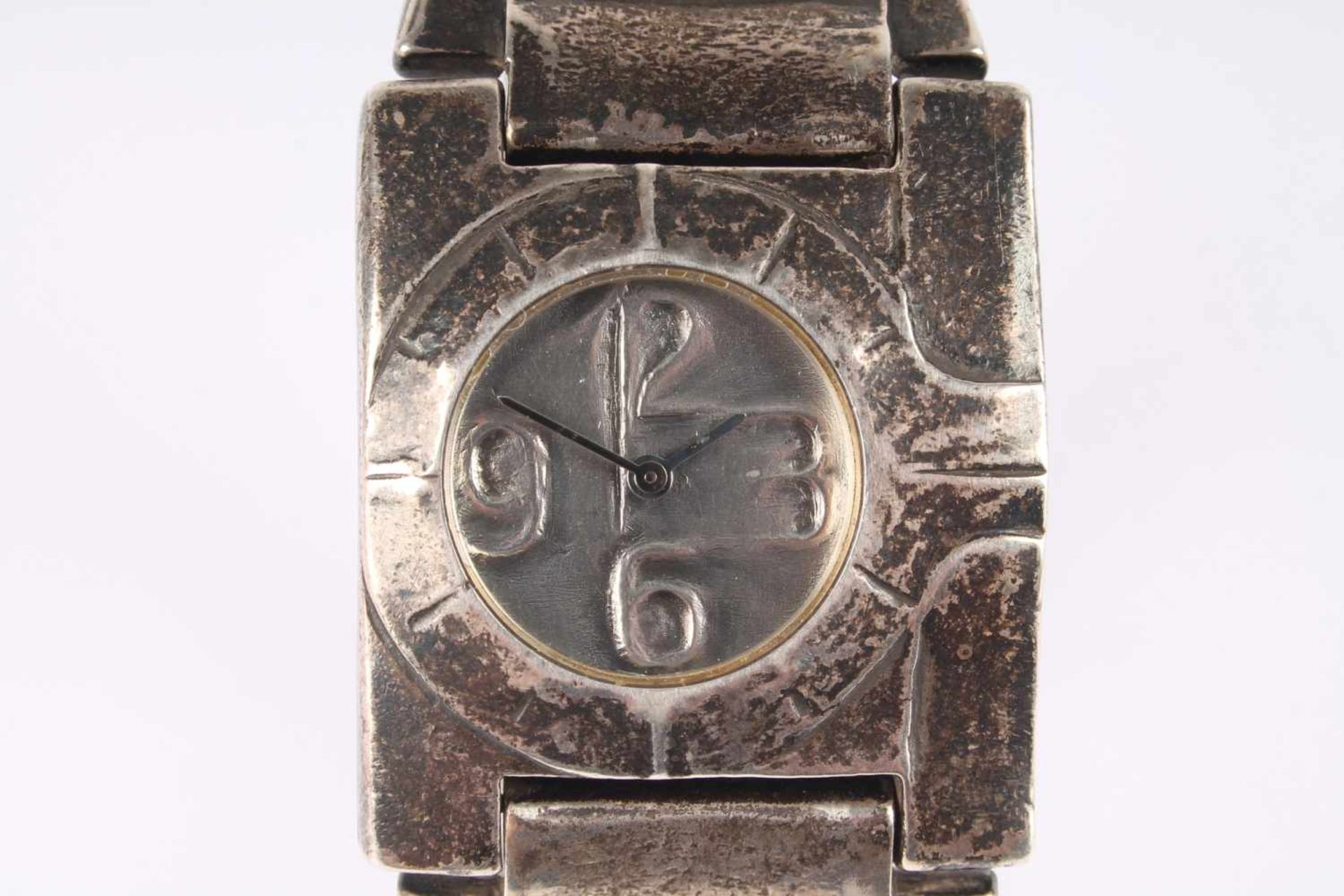 925 Silber Armbanduhr im Used-Look, sterling silver wristwatch in used look, - Image 2 of 5