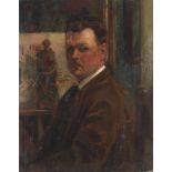 Paul Segisser (1866-1934) Selbstbildnis vor der Staffelei 1918, self-portrait in front of the