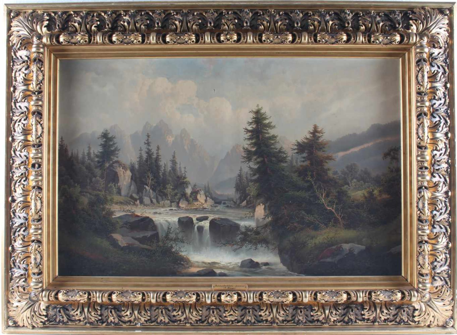 Albert Rieger (1834-1905) Monumentalwerk Reichenbachfälle, monumental works of waterfall - Image 2 of 6