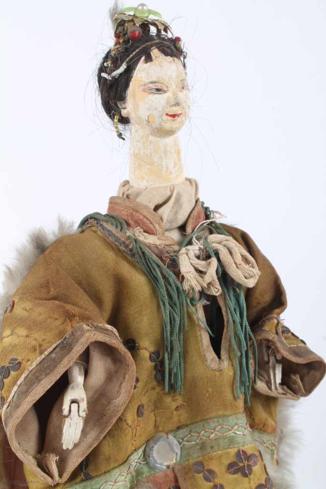 Theaterpuppe, China 19. Jahrhundert, theater puppet, China 19th century,chinesische Handpuppe mit - Bild 3 aus 4