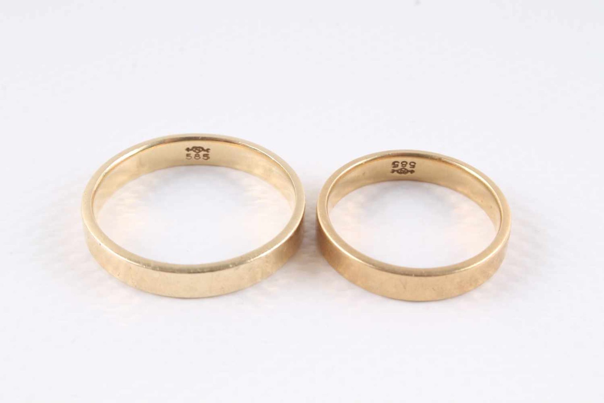 3 Goldringe, Eheringe 585 u. 333 Gelbgold, wedding ring, - Bild 2 aus 5