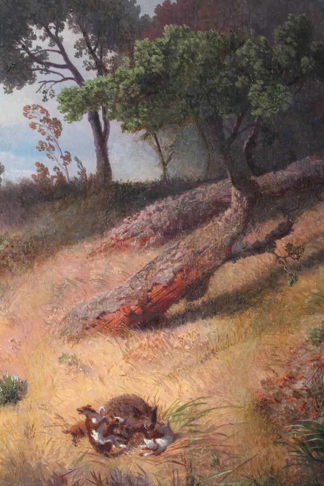 Andreas Achenbach (1815 -1910) Jagdtag in Römischer Landschaft, hunting day in the roman landscape, - Bild 5 aus 6