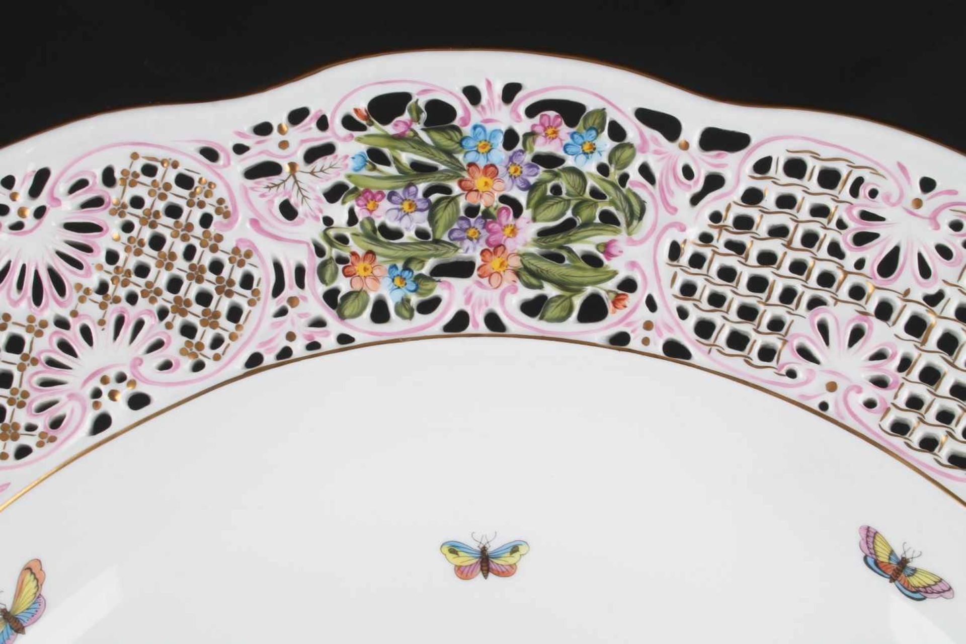 Riesige Prunkschale - Herend Rothschild #8400, bowl,Porzellan, Ungarn 20. Jahrhundert, Dekor - Bild 2 aus 6