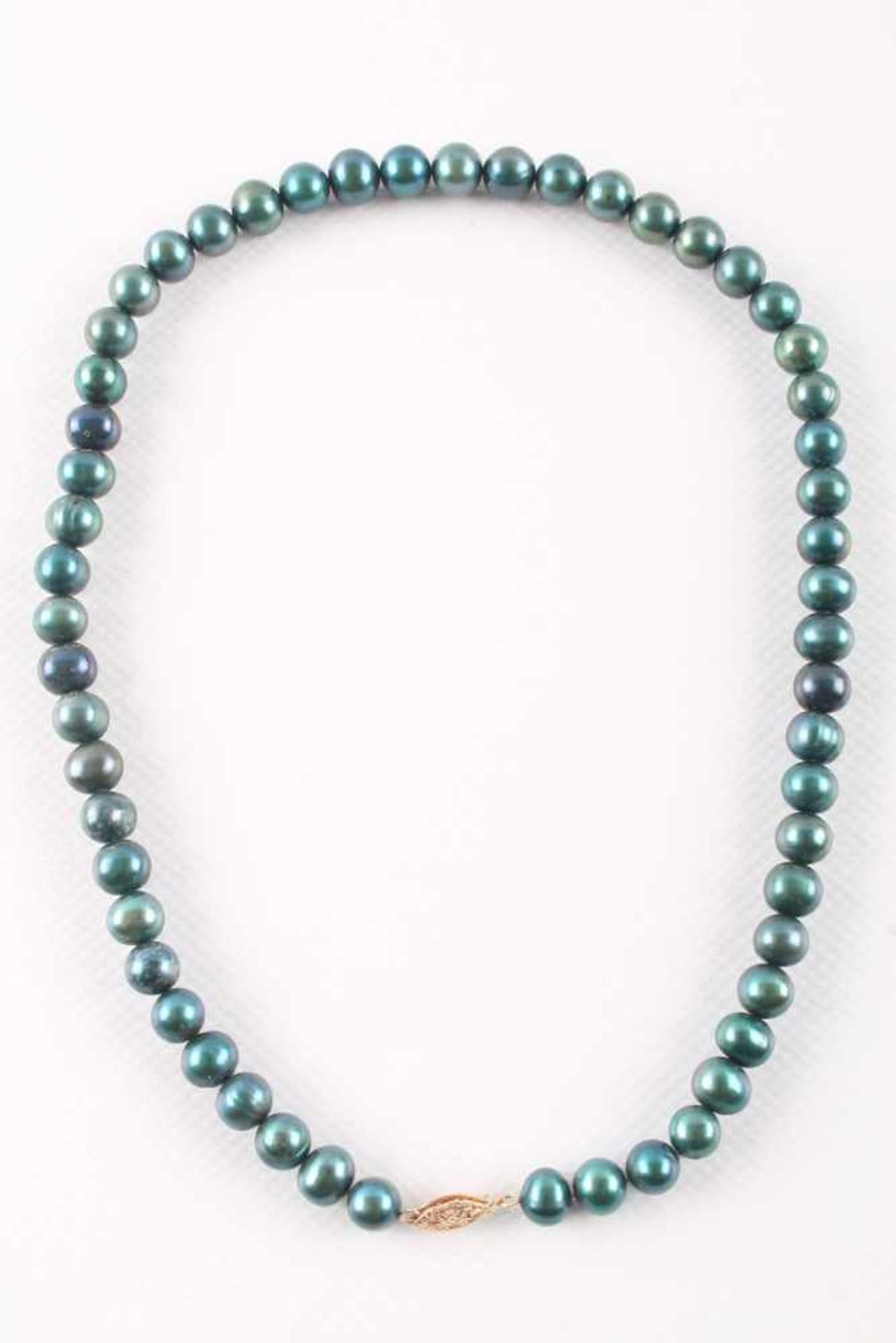 Tahiti-Perlenkette mit 585 Goldverschluß, tahitian pearl necklace gold ball lock, - Bild 3 aus 4