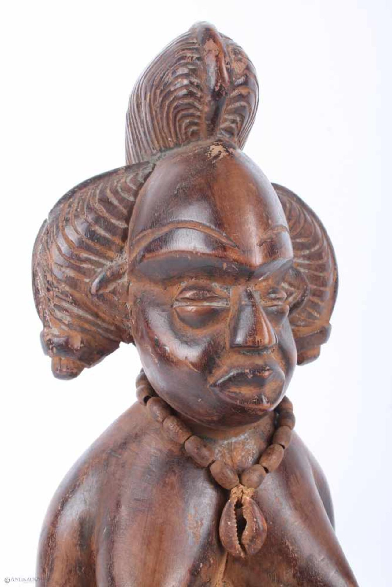 Sitzende Frau, afrikanische Skulptur, seated woman, african sculpture, - Bild 4 aus 5